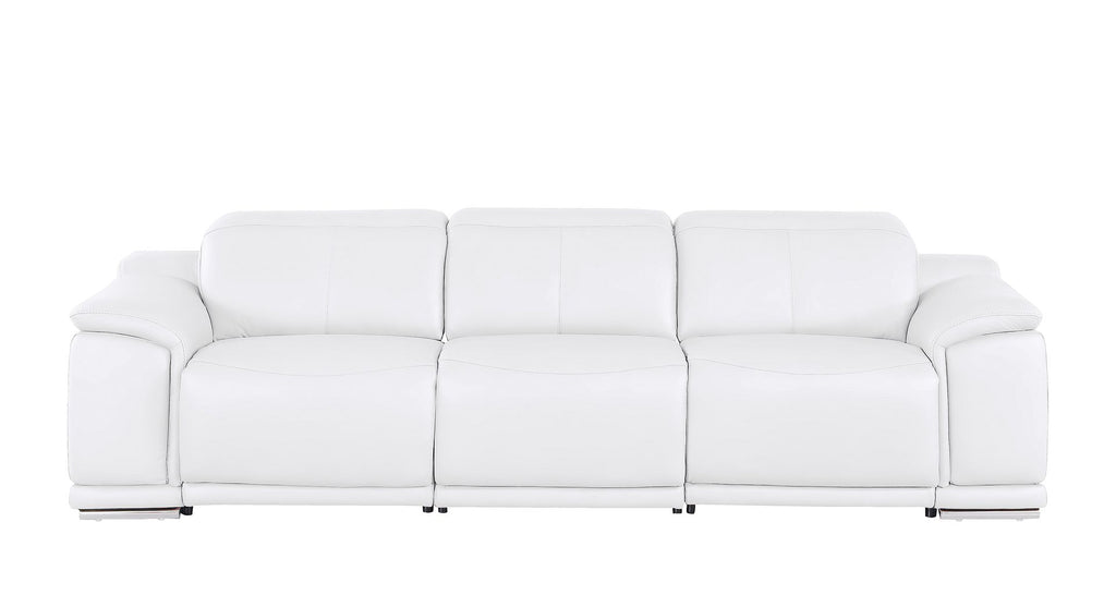 2679 Genuine Leather Sofa with Dual Power Recliners - White - SKU 2679-WHITE-3.2-S-HT - view 3