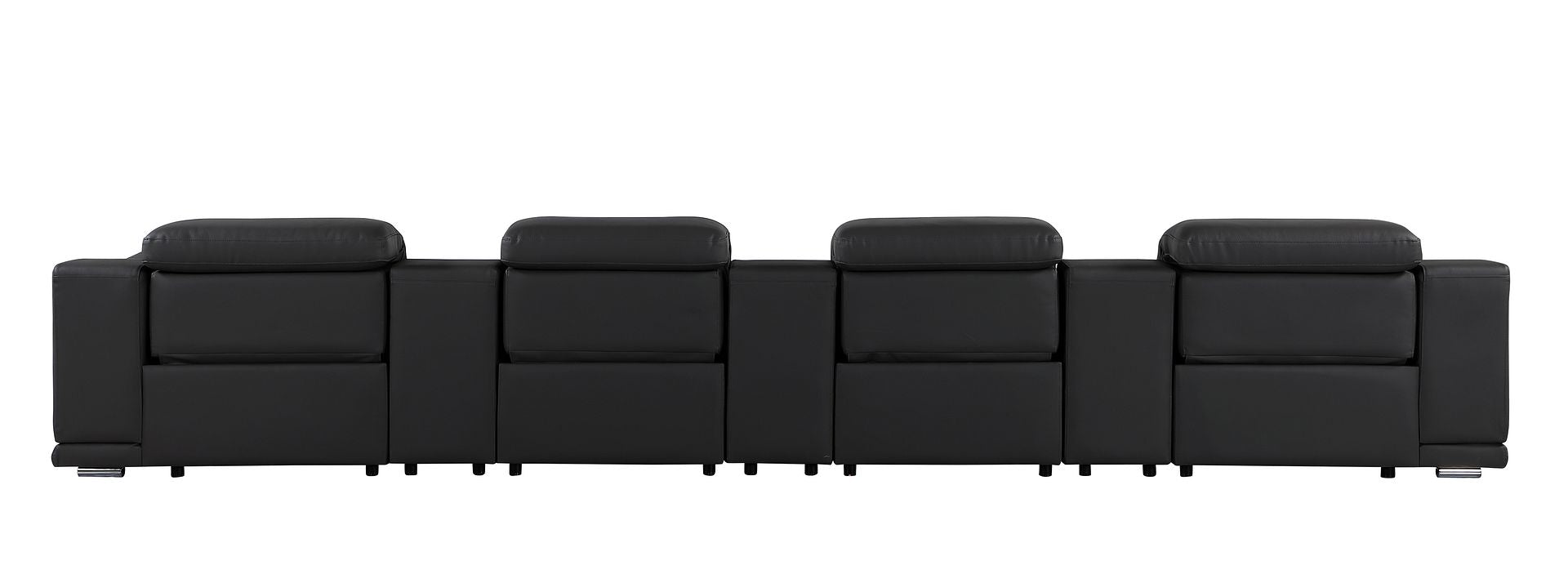 9762 Divanitalia 7-Piece Modular Top Grain Italian Leather Power Reclining Sofa with 4 Power Recliners