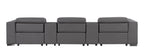 1208 Leather Sofa with 3 Power Recliners and Two Storage Consoles