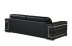 296 Modern Genuine Leather 2-Piece Sofa Set - Black - SKU 296-BLACK-2PC - view 5