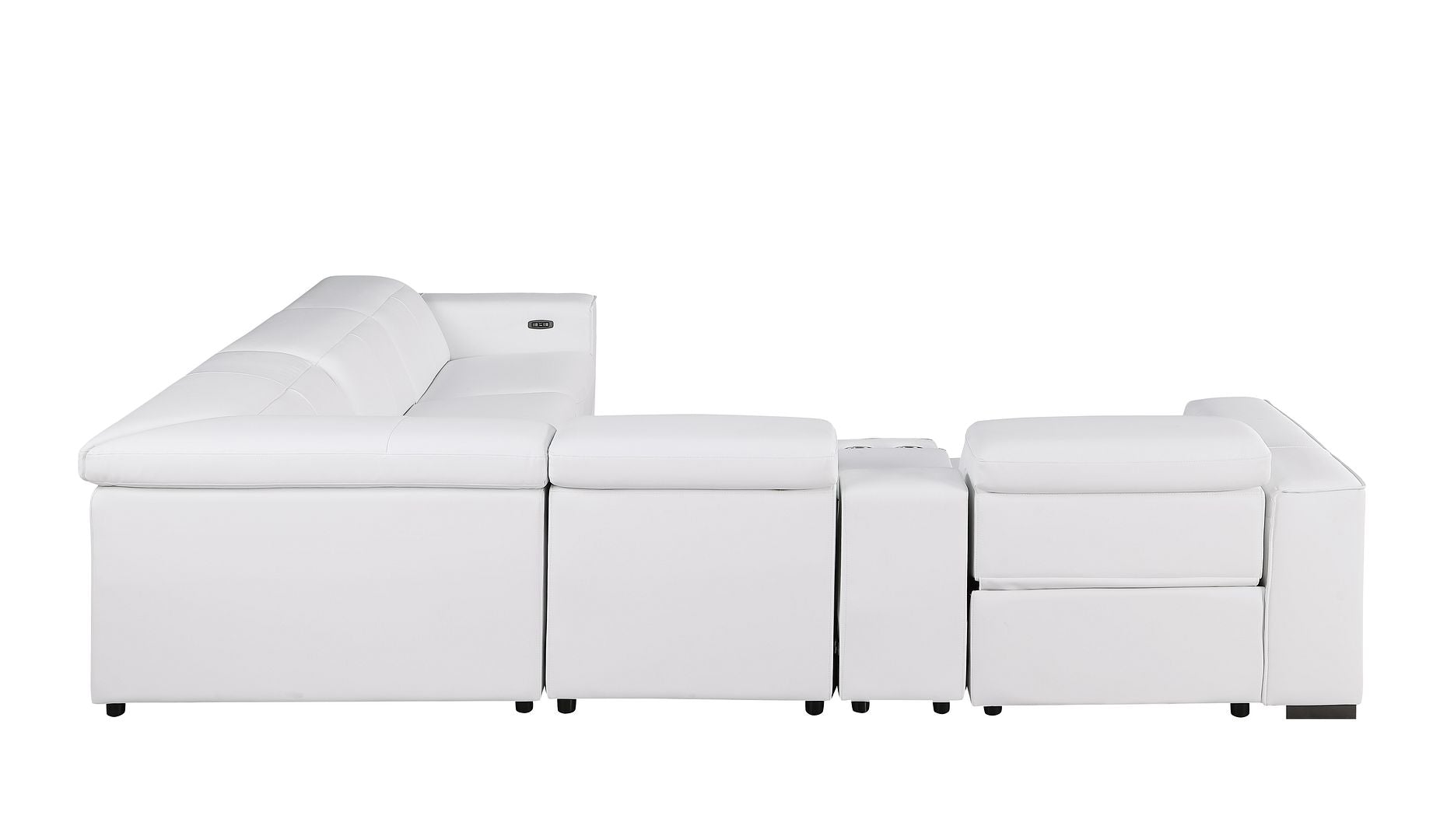 1208 6-Piece L-Shaped Leather Reclining Sectional Sofa with 3 Power Recliners