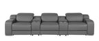 1116 Divanitalia 5-Piece Modular Power Reclining Sofa in Top Grain Italian Leather with 3 Power Recliners & Power Headrests