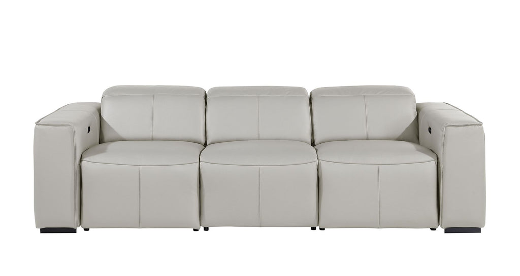 1224 Divanitalia 3-Piece Modular Power Reclining Sofa in Top Grain Italian Leather with 2 Power Recliners & Power Headrests