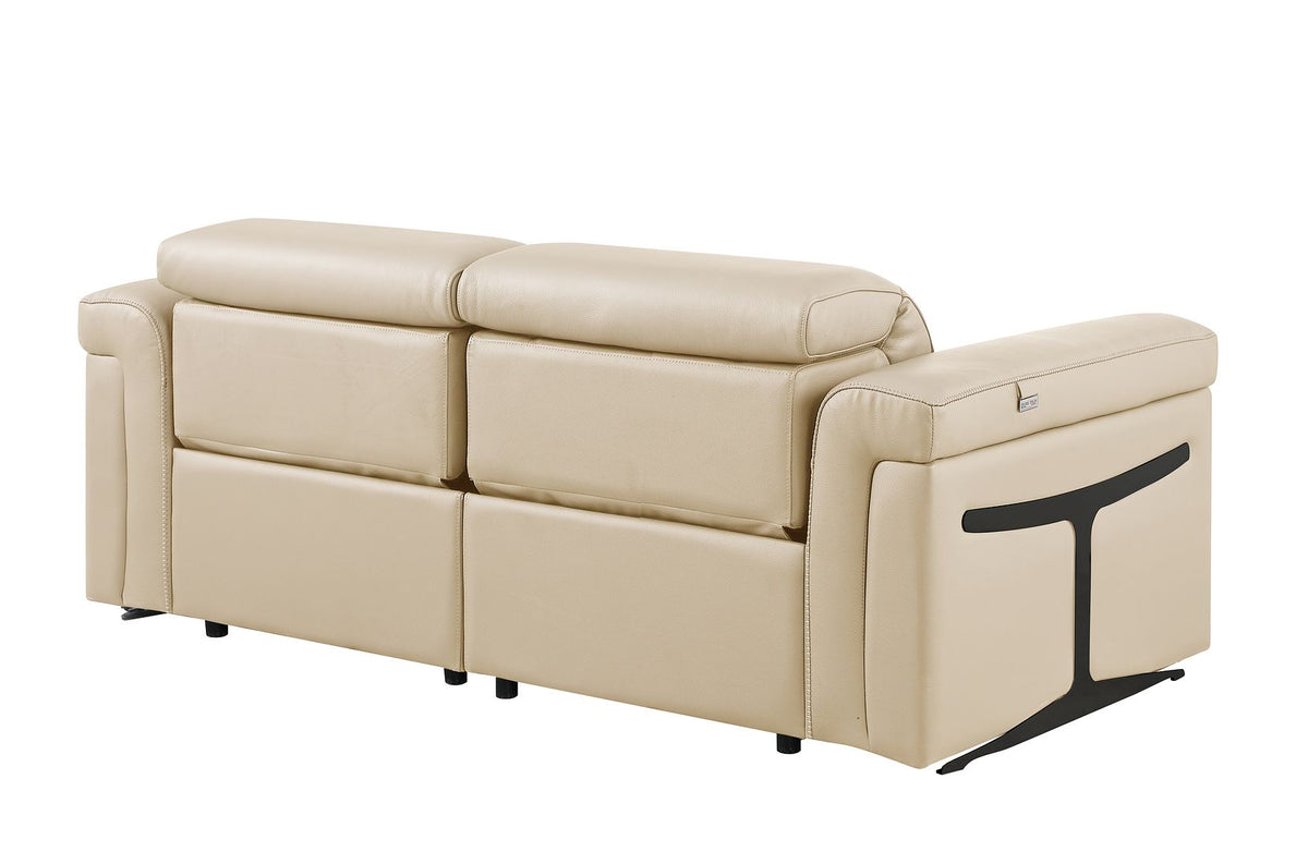 1126 Divanitalia 2-Piece Modular Power Reclining Loveseat in Top Grain Italian Leather with 2 Power Recliners & Power Headrests - Beige - SKU 1126-BEIGE-2.2-HT - view 6