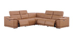 9762 Divanitalia 5-Piece L-Shaped Top Grain Italian Leather Sectional Sofa with 3 Power Recliners