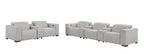 1208 Modular Leather Sofa & Loveseat with 6 Recliners and Power Headrests - Light Grey - SKU 1208-LT-GREY-8.5-HT - view 4