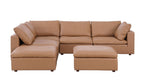 1100 Divanitalia 6-Piece Left Arm Facing 3-Seat Sectional Sofa - Top-grain Italian Leather
