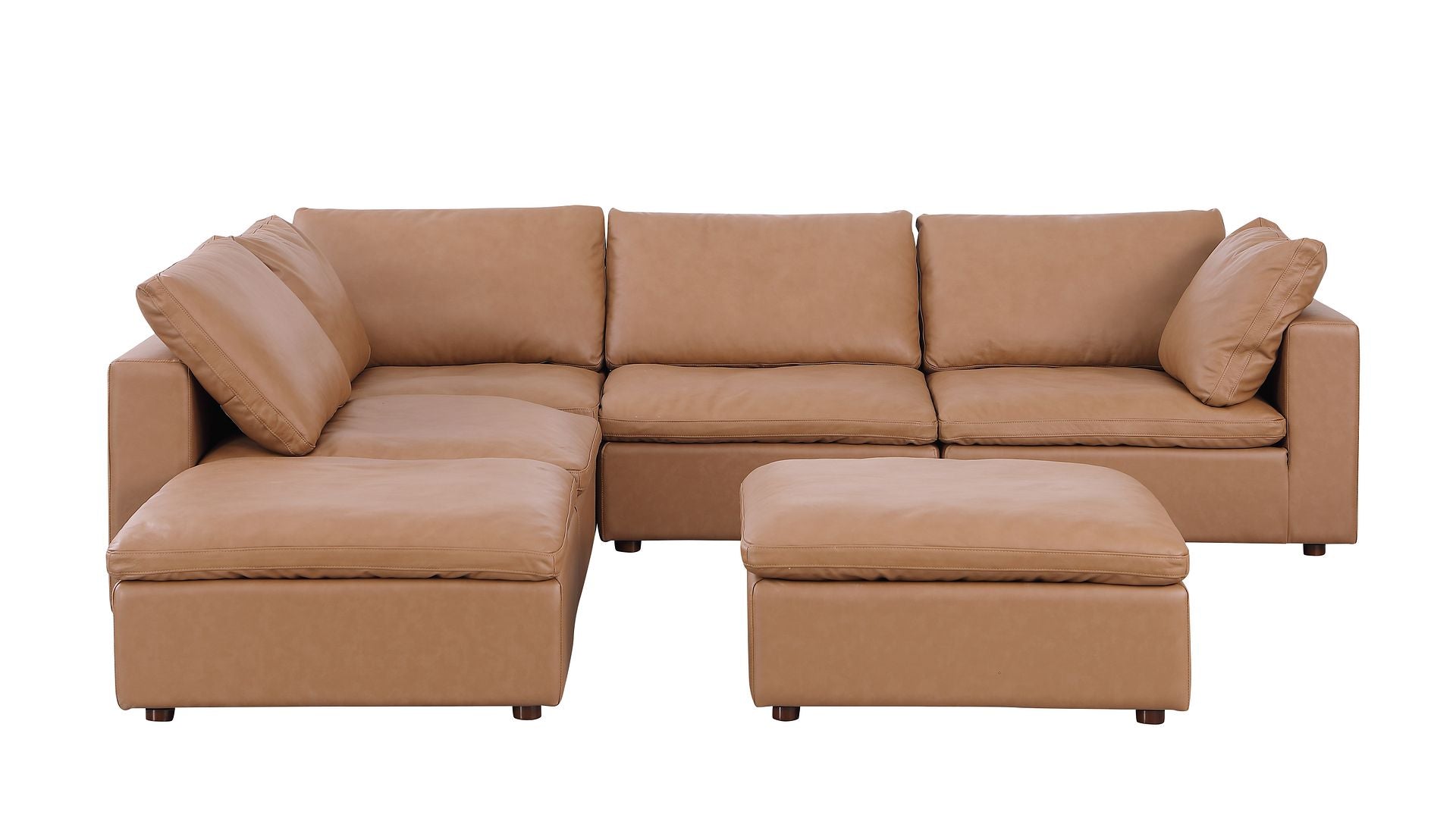 1100 Divanitalia 6-Piece Left Arm Facing 3-Seat Sectional Sofa - Top-grain Italian Leather