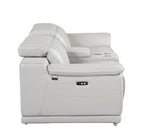 9762 Divanitalia 3-Piece Modular Power Reclining Console Loveseat with 2 Power Recliners in Top Grain Italian Leather