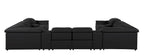 9762 Divanitalia 12-Piece U-Shaped Top Grain Italian Leather Sectional Sofa with 4 Power Recliners