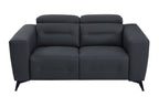 989 Divanitalia Power Reclining 3-Piece Sofa Set with Power Headrest in Top-grain Italian Leather - Dark Grey - SKU 989-DK-GRAY-3PC - view 5