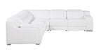 1116 Divanitalia 5-Piece L-Shaped Sectional Sofa in Top Grain Italian Leather with 3 Power Recliners & Power Headrests - White - SKU 1116-WHITE-5PC-3PWR-SECTIONAL- GROUP - view 4