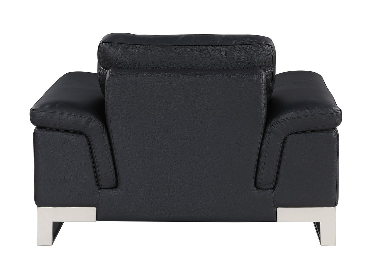 411 Divanitalia Chair in Top-grain Italian Leather - Black - SKU 411-CH-BLACK - view 4