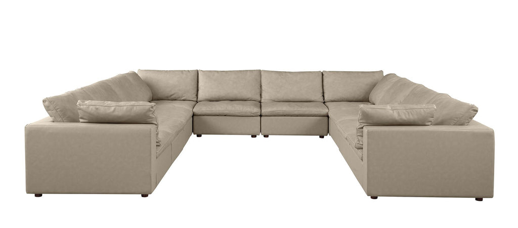 1100 Divanitalia 11-Piece U-Shaped Sectional Sofa in Top-grain Italian Leather