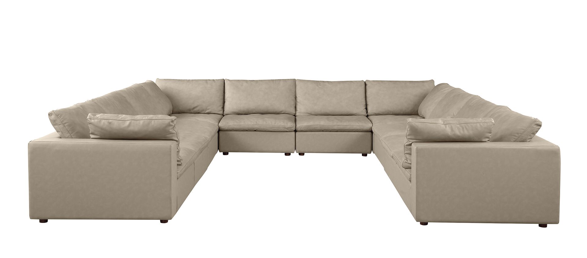 1100 Divanitalia 11-Piece U-Shaped Sectional Sofa in Top-grain Italian Leather