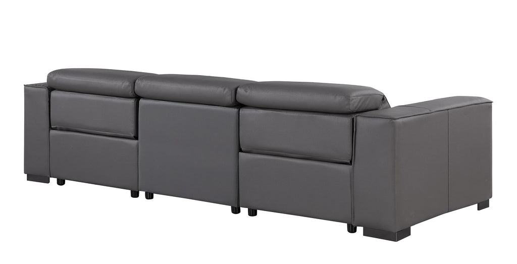 1208 Genuine Leather Triple Power Reclining Sofa
