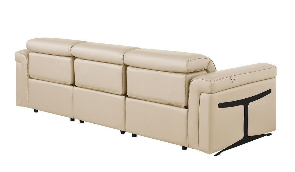 1126 Divanitalia 3-Piece Modular Power Reclining Sofa in Top Grain Italian Leather with 3 Power Recliners & Power Headrests