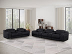 1116 Divanitalia 8-Piece Modular Power Reclining Sofa & Loveseat Set in Top Grain Italian Leather with 5 Power Recliners & Power Headrests - Black - SKU 1116-BLACK-8.5-HT - view 2
