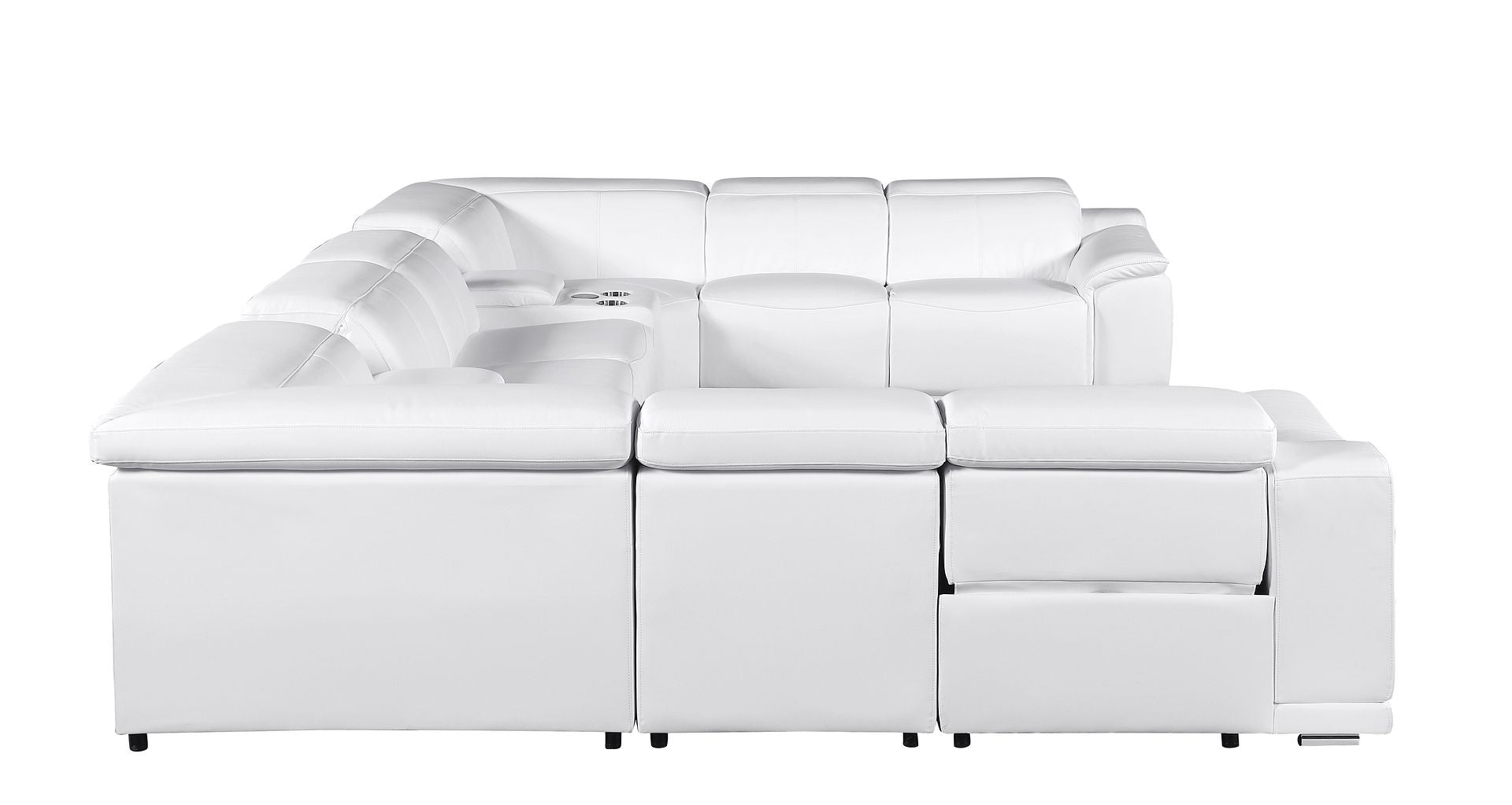 9762 Divanitalia 10-Piece U-Shaped Top Grain Italian Leather Sectional Sofa with 4 Power Recliners