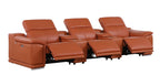 9762 Divanitalia 5-Piece Modular Power Reclining Sofa and Loveseat Set with 3 Power Recliners in Top Grain Italian Leather