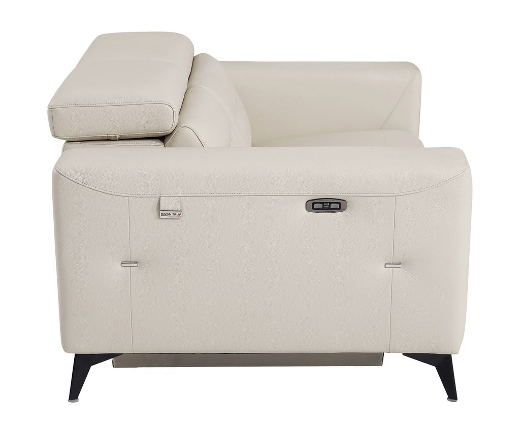 989 Divanitalia Power Reclining Loveseat with Power Headrest in Top-grain Italian Leather