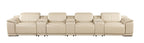 9762 Divanitalia 7-Piece Modular Top Grain Italian Leather Power Reclining Sofa with 4 Power Recliners
