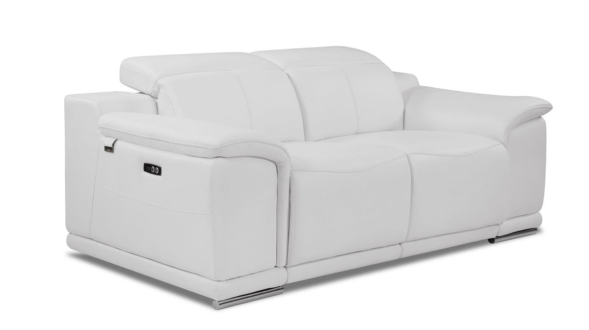 9762 Divanitalia Top Grain Italian Leather Power Reclining Sofa and Loveseat Set with Adjustable Headrests - White - SKU 9762-POWER-WHITE 2PC (S/L) - GROUP - view 6