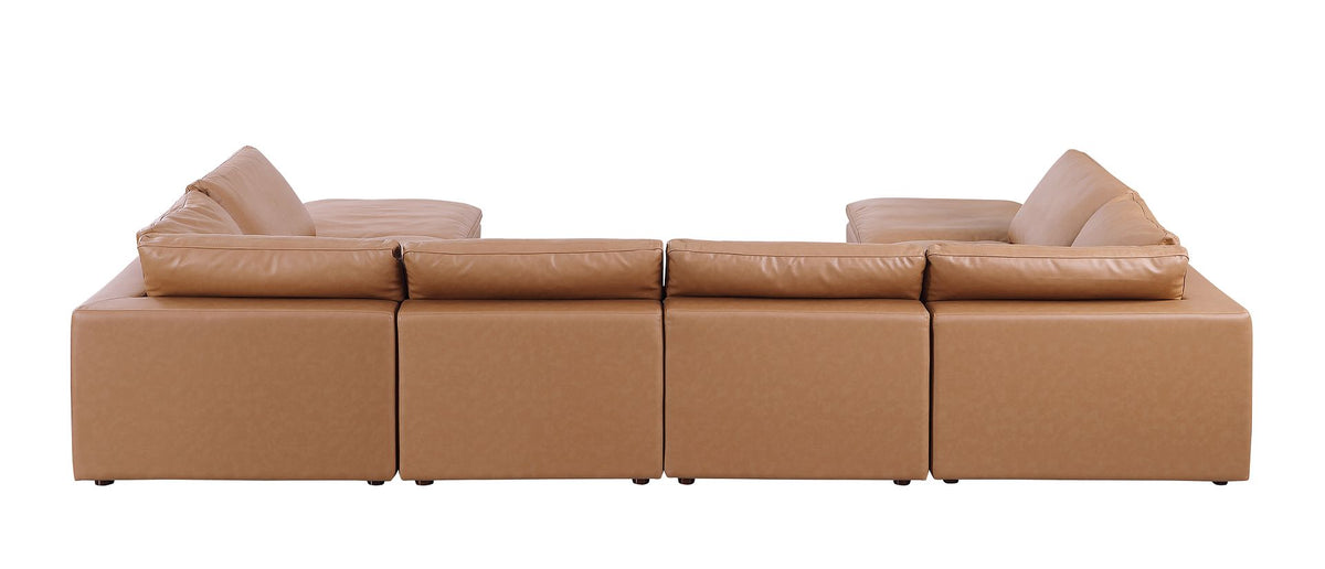 1100 Divanitalia 8-Piece Sectional Sofa with Chaise - Cognac - SKU 1100-COGNAC-8.6-U-CHAISE - view 6
