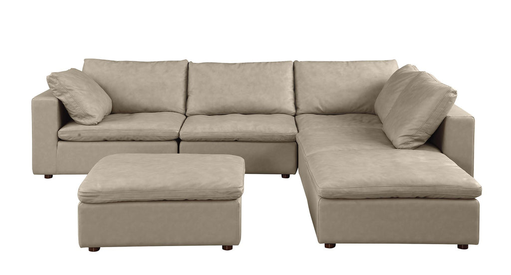 1100 Divanitalia 6-Piece Right Arm Facing 3-Seat Sectional Sofa - Top-grain Italian Leather