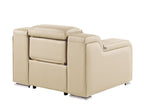 1116 Divanitalia Top Grain Italian Leather Power Reclining Chair with Power Headrests - Beige - SKU 1116-BEIGE-CH - view 6