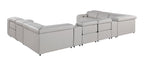 1116 Divanitalia 10-Piece U-Shaped Sectional Sofa in Top Grain Italian Leather with 4 Power Recliners & Power Headrests