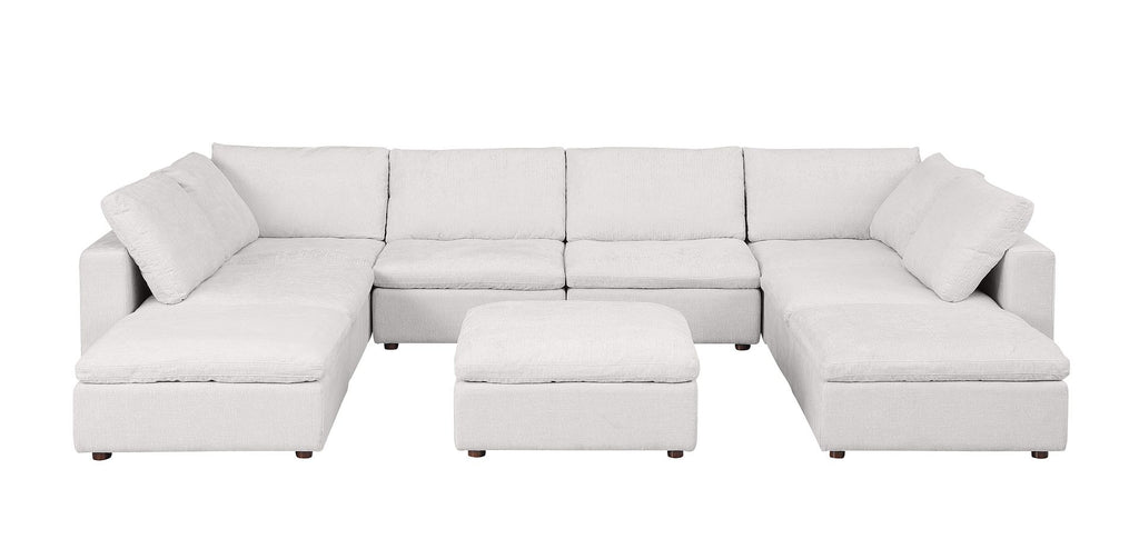 1100 Divanitalia Top-grain Italian Leather 9-Piece Sectional Sofa with Chaise