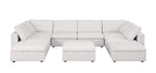 1100 Divanitalia Top-grain Italian Leather 9-Piece Sectional Sofa with Chaise