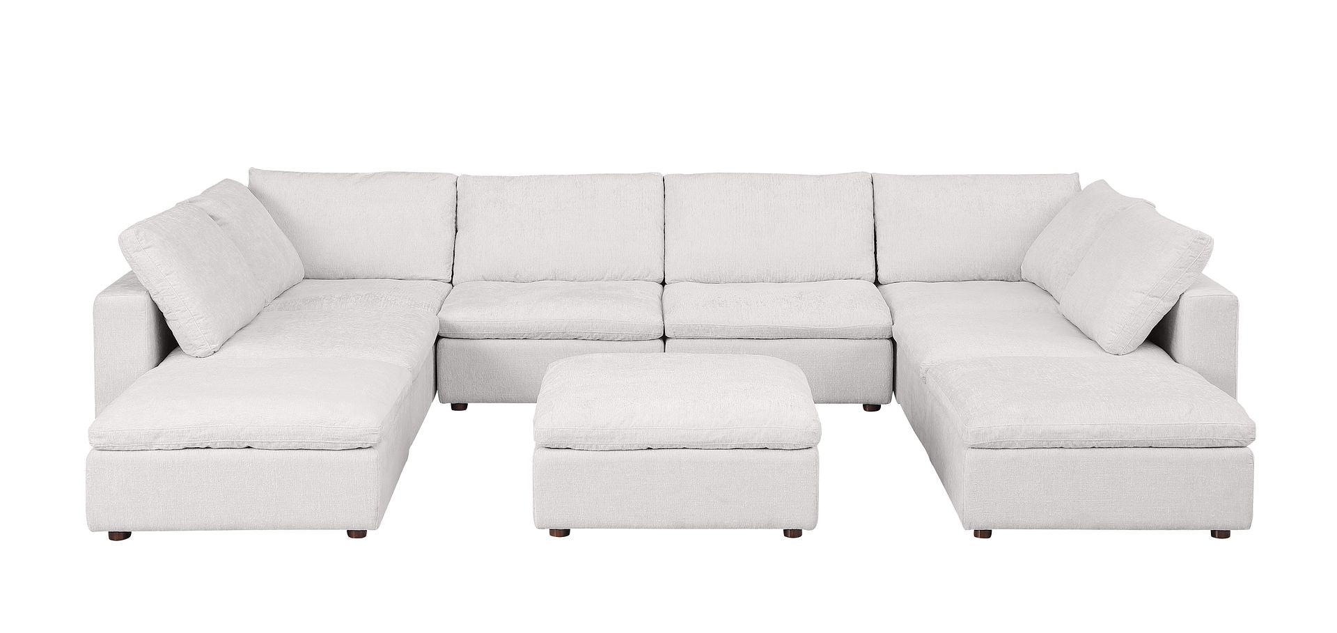 1100 Divanitalia Top-grain Italian Leather 9-Piece Sectional Sofa with Chaise