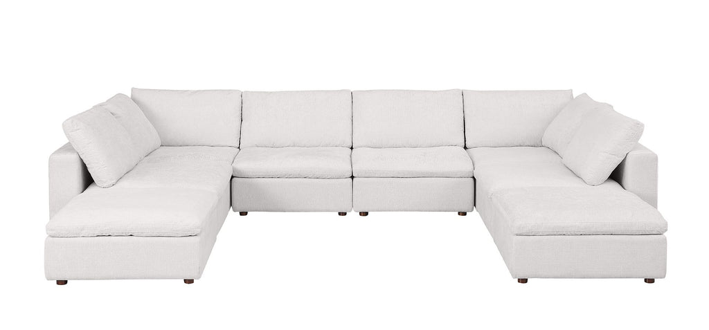 1100 Divanitalia Top-grain Italian Leather 8-Piece Sectional Sofa with Chaise