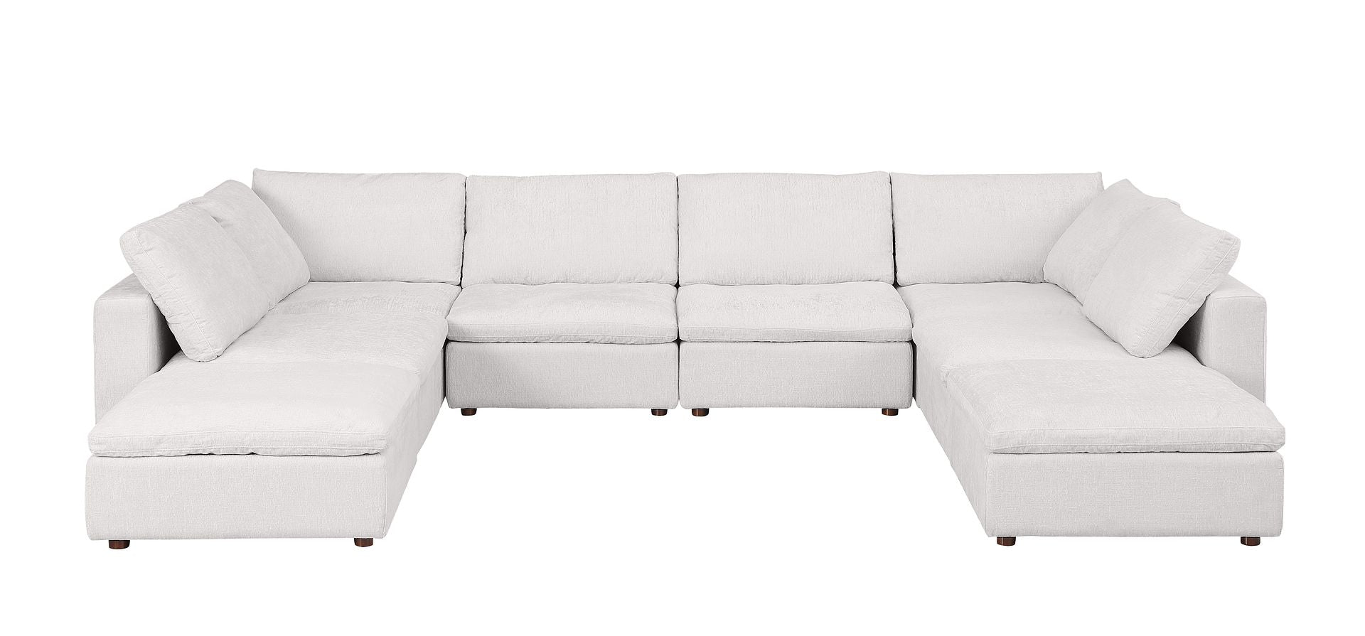 1100 Divanitalia Top-grain Italian Leather 8-Piece Sectional Sofa with Chaise