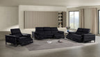 1246 Divanitalia Modular Power Dual Reclining Sofa, Loveseat, and Chair Set with Power Headrests - Top Grain Italian Leather - Black - SKU 1246-BLACK-6.5-HT-3PC - view 2
