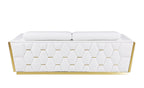 1111 Divanitalia 2-Piece Sofa Set with Adjustable Headrest in Top-grain Italian Leather - White - SKU 1111-WHITE-2PC - view 6