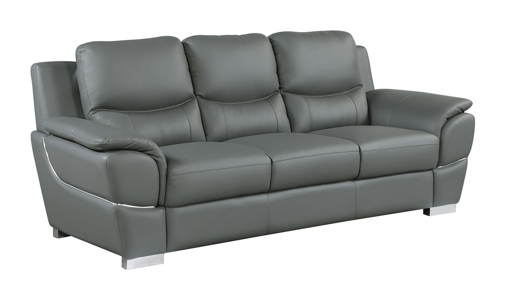 4572 Modern Genuine Leather 2-Piece Sofa Set - Dark Grey - SKU 4572 GRAY 2PC (S/L) - GROUP - view 4