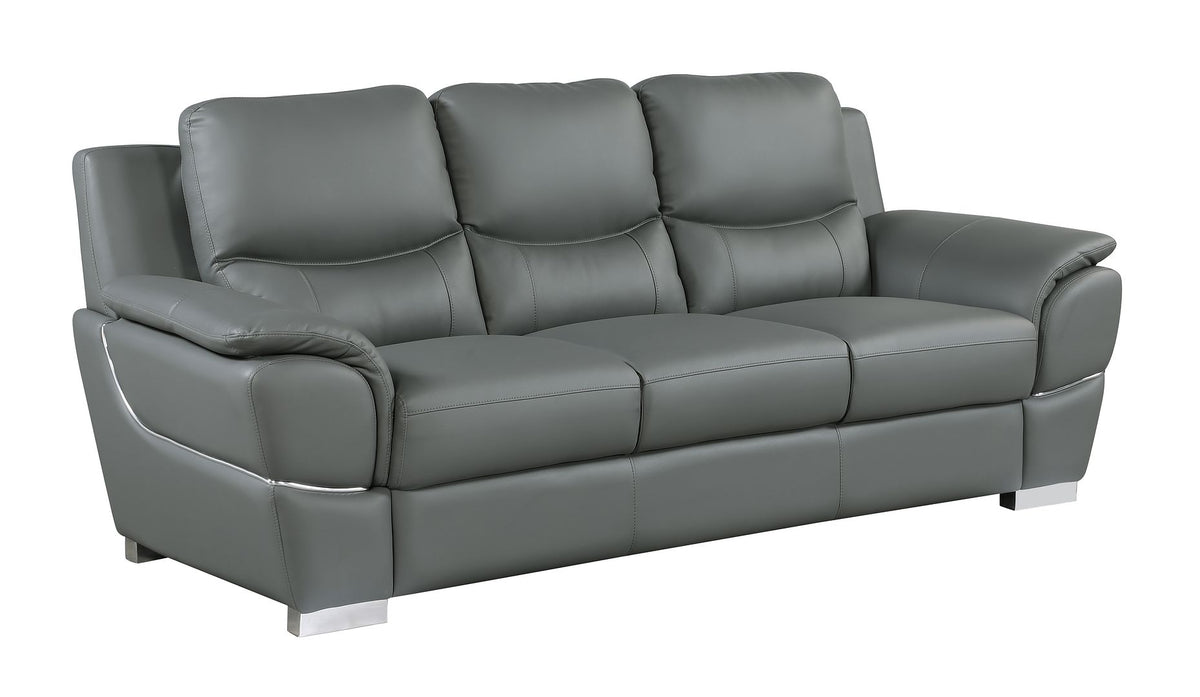 4572 Modern Genuine Leather 2-Piece Sofa Set - Dark Grey - SKU 4572 GRAY 2PC (S/L) - GROUP - view 4