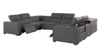 1208 8 Piece U-Shaped Leather Sectional Sofa with 4 Power Recliners & Power Headrests