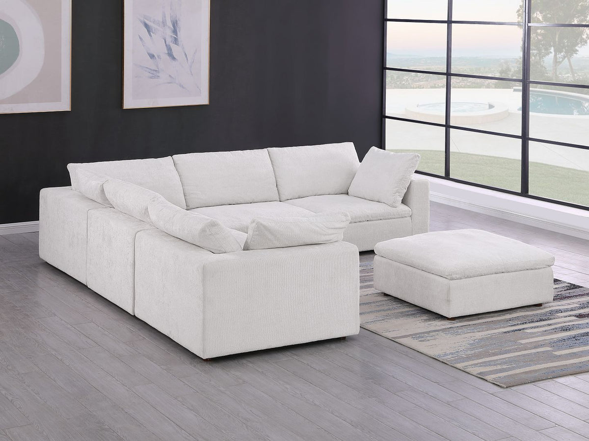 1100 Divanitalia 6-Piece L-Shaped Sectional Sofa - Pearl - SKU 1100-LT-GREY-FABRIC-6.4-SEC - view 2