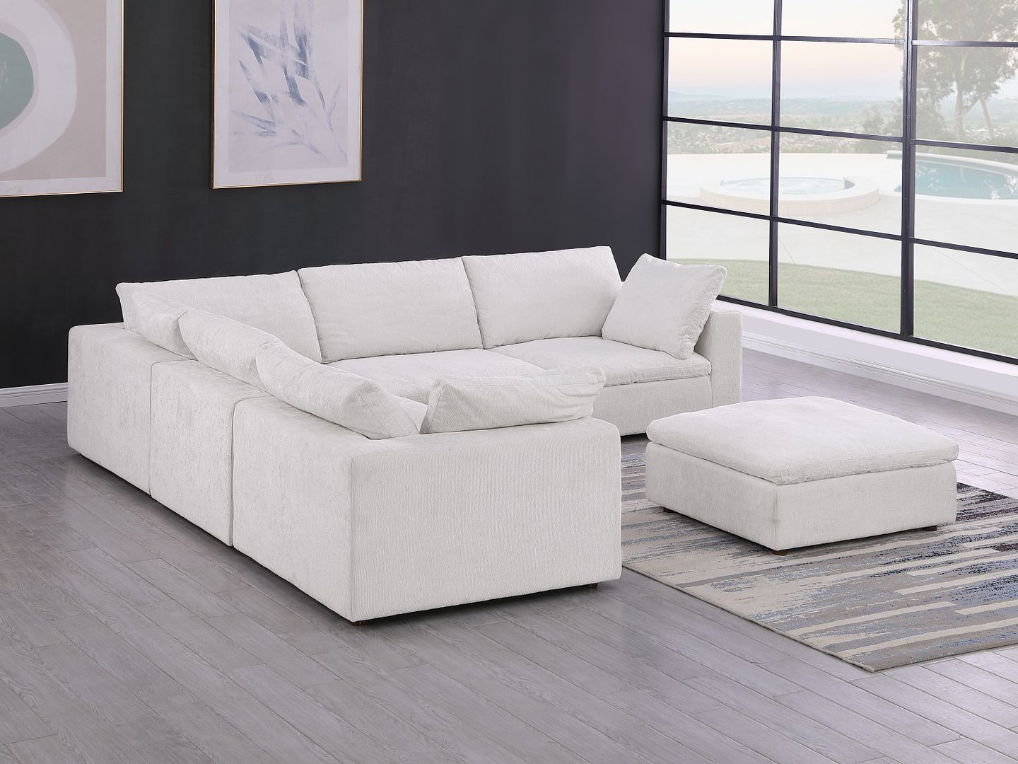 1100 Divanitalia 6-Piece L-Shaped Sectional Sofa - Top-grain Italian Leather