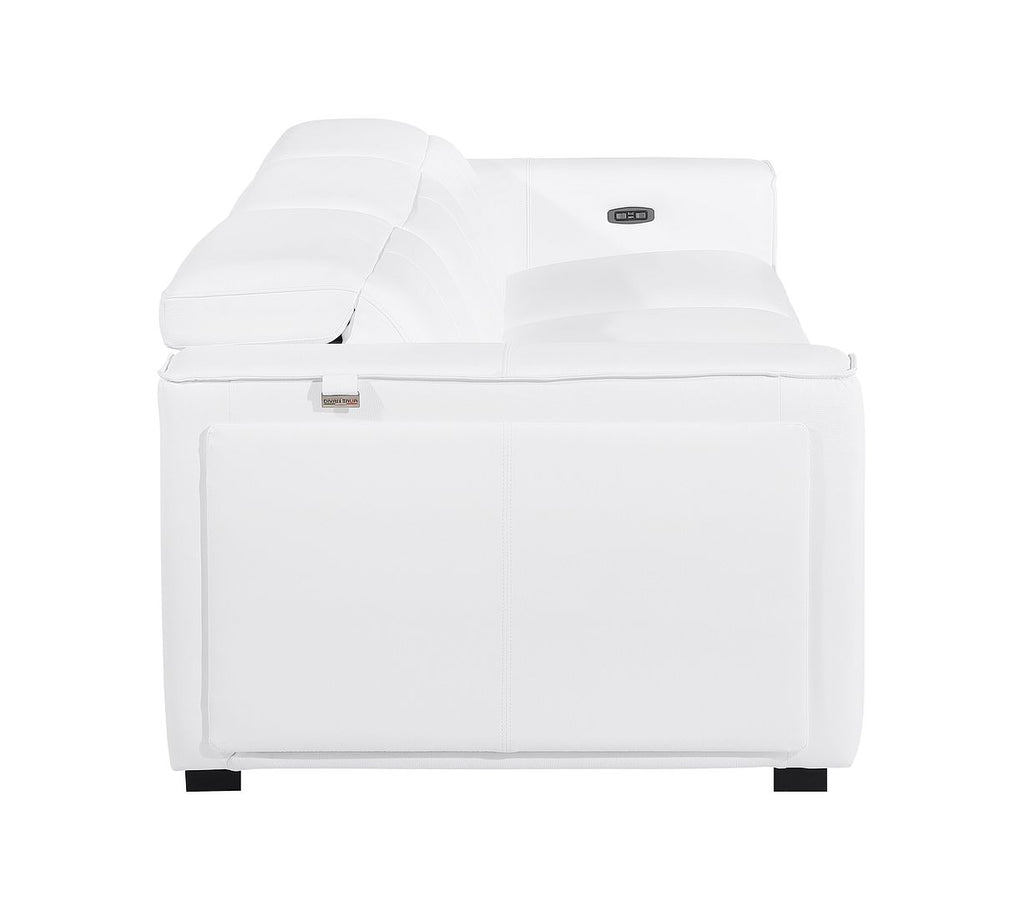1224 Divanitalia 3-Piece Modular Power Reclining Sofa in Top Grain Italian Leather with 3 Power Recliners & Power Headrests - White - SKU 1224-WHITE-3.3-HT - view 8