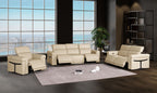 1126 Divanitalia 6-Piece Modular Power Reclining Sofa, Loveseat & Chair Set in Top Grain Italian Leather with 5 Power Recliners & Power Headrests - Beige - SKU 1126-BEIGE-6.5-HT-3PC - view 2