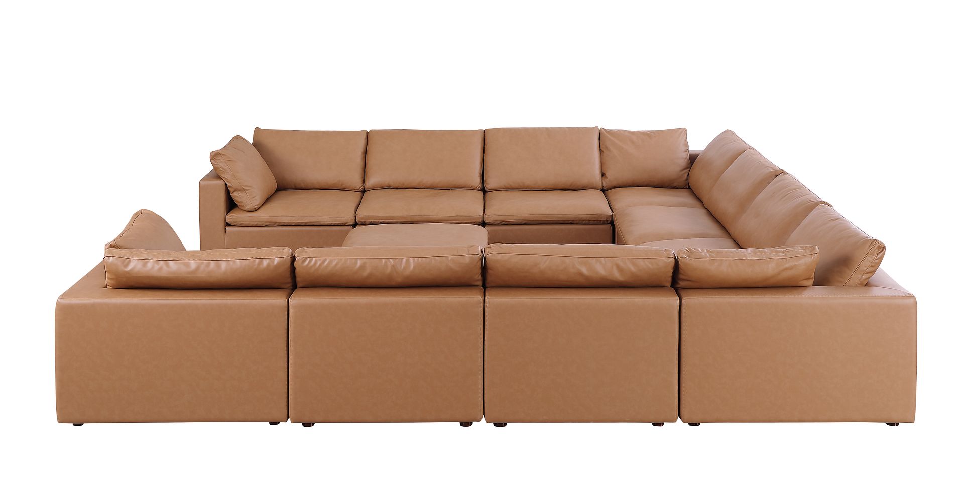 1100 Divanitalia 11-Piece U-Shaped Sectional Sofa in Top-grain Italian Leather