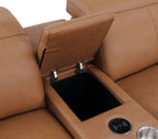 9762 Divanitalia 12-Piece U-Shaped Top Grain Italian Leather Sectional Sofa with 4 Power Recliners