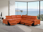 1246 Divanitalia 5-Piece L-Shaped Modular Power Reclining Sectional Sofa with Power Headrests - Top Grain Italian Leather - Camel - SKU 1246-CAMEL-5PC-3PWR-SECTIONAL - view 2