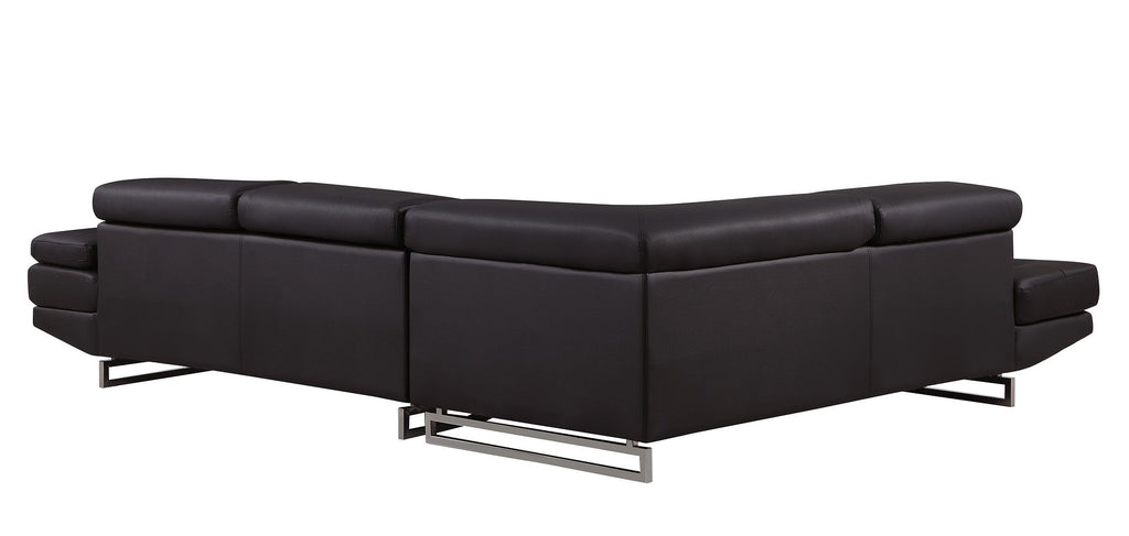 8136 Left Arm Facing Chaise with Adjustable Headrest in Genuine Leather