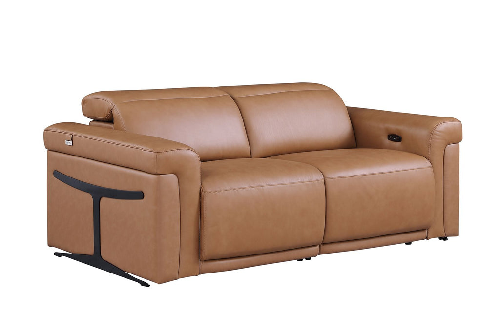 1126 Divanitalia 5-Piece Modular Power Reclining Sofa and Loveseat Set in Top Grain Italian Leather with 4 Power Recliners & Power Headrests - Cognac - SKU 1126-COGNAC-5.4-HT-2PC - view 9